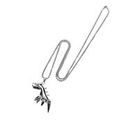 OUNONA Silver Dinosaur Pendant Necklace for Men with Comfortable Touch and Non-fading Finish Alloy Hip Hop Choker Stylish Clavicle Chain for Festival or Usual Wear