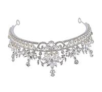 OUNONA Silver Rhinestone Tiara Headband Bridal Wedding Crown Zinc Alloy Birthday Party Hair Accessory for Women Durable Rust Elegant Hairpiece for Brides and Celebrations