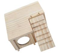 OUNONA Small Animals Hut Hamster Hide House Secluded Escape Place Wood Beige for Training The Pet Suitable for Hamster Rat Small Pets