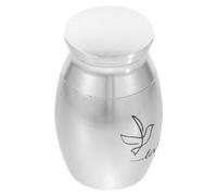 OUNONA Small Bird Urn for Parrot Ashes Silver Mini Metal Memorial Keepsake Urn Jar Pet Ashes Storage Suitable for Parrots and Small Birds