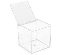 OUNONA Small Cube Storage Boxes with Lids Plastic Containers for Party and Other Occasion, Elegant Simple Design Square Wrapping Boxes for Candy Chocolate Favour Storage