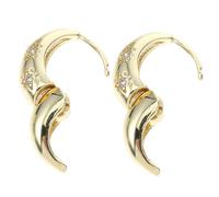 OUNONA Sparkly Eight Earrings for Women Golden Rhinestone Small Loop Earrings Hypoallergenic Fashion Jewelry for Casual Wear