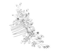 OUNONA Sparkly Rhinestone Wedding Hair Comb with Faux Pearls Bridal Hair Accessories for Women Lightweight Comfortable for Indoor Outdoor Weddings