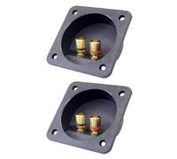 OUNONA Speaker Box Connector Abs Black 2pcs 80mm Square 2-way
