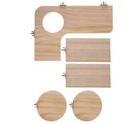 OUNONA Springboard Jumping Board Wooden Jumping Stand for Animals Safe Chewing L-shaped Rectangle round Habitat Décor for Little Pets and Parrots