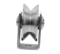 OUNONA Stainless Steel Bearing Pulley with Groove Smooth Operation Wire Rope Groove Wheel for Sliding Doors and Lifting Easy Installation Pulley for Heavy Load Applications