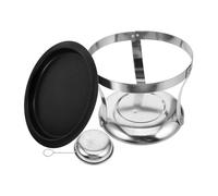 OUNONA Stainless Steel Buffet Warmer Rack with Roasting Pan and Fire Cover Non Slip Base Even Heating for Outdoor Use for Catering and Parties