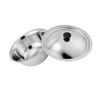 OUNONA Stainless Steel Mixing Bowl Lid Large Capacity Food Storage Basin for Induction Cookers Lard Bowl for Fruits and Vegetables Easy to High Design