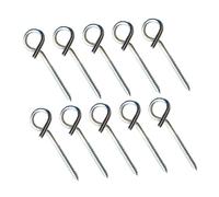 OUNONA Stainless Steel Screw Hooks Ceiling Hooks with Thread 10pcs Easy to Install Silver for Hanging Pots and Curtains for Home and Ceiling Use