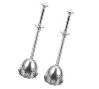 OUNONA Stainless Steel Tea Infusers Built-in Fine Mesh Strainer and 2pcs with Extendable Handle Design for Sl nd Modern Style Loose Tea Leaves