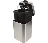 OUNONA Stainless Steel Wall Mount Trash Can with Lid, 3L/0.79 Gallon | Hanging Waste Bin with Inner Bucket, Kitchen Compost Bin for Counter Top, Under Sink Or Wall Mount