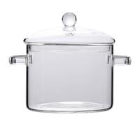 OUNONA Stew Pot with Ergonomically Designed Handle High Borosilicate Glass 1500ml and Slow Heat Dissipation Kitchen Glass Stew Pot for Cooking Food and Vegetables for Instant Noodles