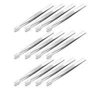 OUNONA Sticker Tweezers Craft Tweezers Stainless Steel 12pcs Multi-Purpose Flat Wide Tip for Journaling and Scrapbooking Suitable for Beginners and Enthusiasts