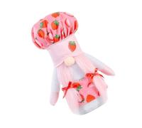 OUNONA Strawberry Chef Hat Gnome Doll Delicate Faceless Figurine Home Decor Ornament for Holiday Parties Gift for Family and Friends