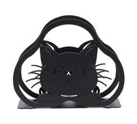 OUNONA Stylish Black Iron Cat Napkin Holder for Disposable Paper Napkins and Tissues with Vertical Storage and Animal-shaped Design, for Bar and Party Occasion Functions