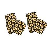 OUNONA Sunflower Butterfly Print Vehicle Floor Mats Anti-slip Car Carpet Mats for Full Coverage Protection and Easy Cleaning