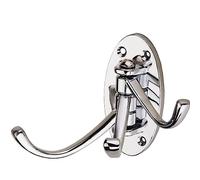 OUNONA Swivel Coat Hook Folding Solid Metal Heavy Duty Swing Arm Triple Hook Wall Mounted Hanger for Bathroom Kitchen Bedroom - Style B(Silver)