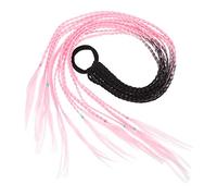 OUNONA Synthetic Crochet Braid Dreadlock Hair Extensions Ombre Color 12 Strands Black and Pink Charming Hairpiece for Party and Everyday Fashion