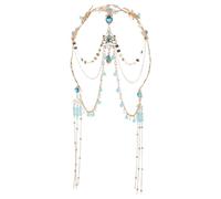 OUNONA Tassel Forehead Chain: Ancient Style Head Jewelry Metal Rhinestone Headband for Women Forehead Chain for Traditional Costume