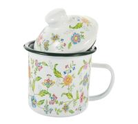 OUNONA Thickened Enamel Teacup 500ml Vintage Style Mug with Handle Practical and Wear-Resistant Water Cup for Home and Holidays Gifts