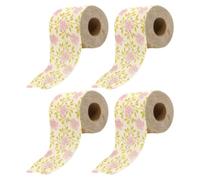 OUNONA Toilet Paper 4 Rolls Bamboo Pulp with Rose Printed Patterns, Soft Durable Tissue for Holiday Season and Table Setting