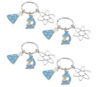 OUNONA Tool 4pcs Educational Portable Design Microscope Classroom for Metal Science Keyring with Dna Double Helix and Inspired Molecular Structure Teaching and Graduation