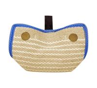 OUNONA Tough Jute Dog Bite Pillow Tug Training with Handles | Reinforced Stitching, Textured Surface, Safe Handler Control, Obedience Sessions, Small Medium Large Dogs