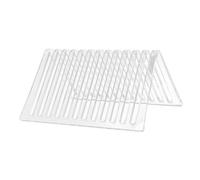 OUNONA Transparent Acrylic Vinyl Record Holder Rack with Stable Side Baffles Tabletop CD Storage Stand for Magazines Albums and Books Modern Desktop Organizer for Home and Office