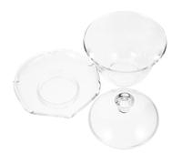 OUNONA Transparent Glass Tea Cup with Saucer for Kung Fu Tea Ceremony Multi-Function Teaware for Brewing Jasmine Household and Office Use
