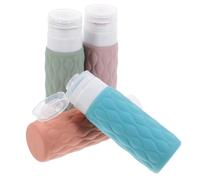 OUNONA Travel Bottles for Toiletries 5pcs 100ml Refillable Silicone Squeeze Bottles with Storage Bag Small Travel Size Containers for Shampoo Lotion Cosmetics
