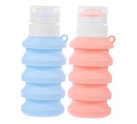 OUNONA Travel Size Containers 2Pcs 90Ml Leak-Proof Refillable Silicone Bottles Foldable Design Portable Toiletries Bottles for Travel and Daily Use