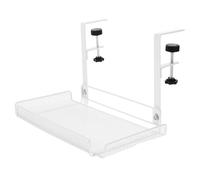 OUNONA Under Desk Cable Management Rack Wire Organizer Shelf with Mesh Design for Home Office Easy Install Cord Storage Tray with Strong Load-bearing and Wear Resistance White Small