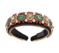 OUNONA Unique Rhinestone Hairband for Women Wide Brimmed Colorful Headband Lightweight Skin Friendly Hair Accessory for Daily Use Festivals Parties