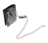 OUNONA Unisex Leather Wallet with Gothic Rose Skeleton Design, Wear-Resistant and Large Capacity, Punk Style Chain Wallet Suitable for Travel and Fashion Matching
