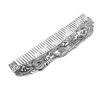 OUNONA Viking Comb For Men Hair Beard And Mustache Detangler Comb Unique Valentines Day Present For Her Wife Him Men Husband Silver