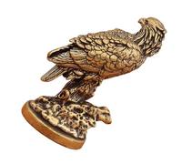 OUNONA Vintage Eagle Sculpture Brass Miniature Animals Patriotic Eagle Figurine Retro Small Metal Bird Statue for Desk Bookshelf Study Home Decor Wear Resistant Golden Finish