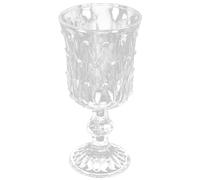 OUNONA Vintage Embossed Goblet Glassware Set, Stemmed Water Goblets for Red Wine and Whisky, 1pcs Elegant Wine Glass Suitable for Home and Bar Use Random Color Random Color