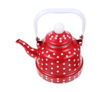OUNONA Vintage Enamel Tea Kettle with Comfortable Handle for Office and Household Use Stovetop Suitable Wave Point Design for Brewing Various Teas and Serving Guests