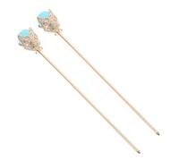 OUNONA Vintage Metal Tassel Hair Sticks Blue Classic Chinese Hairpin for Women Elegant Updos and Braids Durable Decorative Hair Accessories
