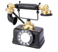 OUNONA Vintage Rotary Phone Ornament Retro Antique-Looking Landline Telephone Model Decorative Sculpture for Home Cafe Bar Desk Decoration Color Style