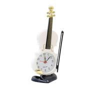 OUNONA Violin Shape Alarm Clock Digital Desktop Clock White Simulation Music Instrument Home Office Decoration