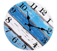 OUNONA Wall Mounted round Clock Non-ticking Clock Silent Movement Wood Material Simple Stylish Design for Bedroom