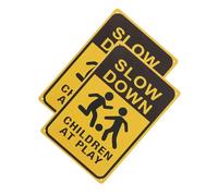 OUNONA Warning Signs for Children at Play Slow down Sign Children at Play Metal Iron