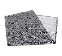 OUNONA Washing Machine Cover and Refrigerator Protective Cover, Cotton Linen Material, Wear-resistant Dustproof Protector for Kitchen Appliances, 55x130cm Navy Blue Fish Scale Pattern,