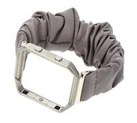 OUNONA Watch Strap with Silver Metal Frame Comfortable Cloth Band Compatible with Fitbit Blaze for Office Travel and Party