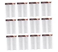 OUNONA Waterproof Eyebrow Stickers 12pcs 6d Natural-look Temporary Brow Stickers Black for Makeup and Daily Use