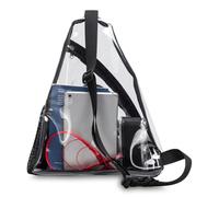 OUNONA Waterproof Pvc Chest Pack with Large Capacity, Multifunction Sling Bag for Men and Ladies, for Daily Wear and Fishing, Black Crossbody Bag