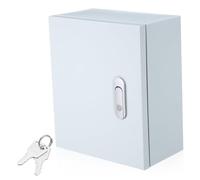 OUNONA Waterproof Steel Outdoor Electrical Box 250x300x140mm Wall-mounted Power Distribution Control Enclosure Cabinet Weatherproof Electrical Enclosure for Home