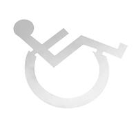 OUNONA Wheelchair Disabled Restroom Sign Stainless Steel Door Plate Easy Install Disability Bathroom Sign for Toilet Silver Accessible Mobility for Disabled Facilities