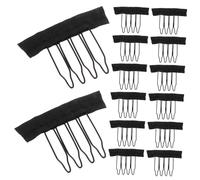OUNONA Wig Clips with Cloth Strips and Spring Teeth Durable Wig Clamp Accessories for Making and Hairpiece Caps Smooth Finish Hair Comb Boards for Secure Styling
